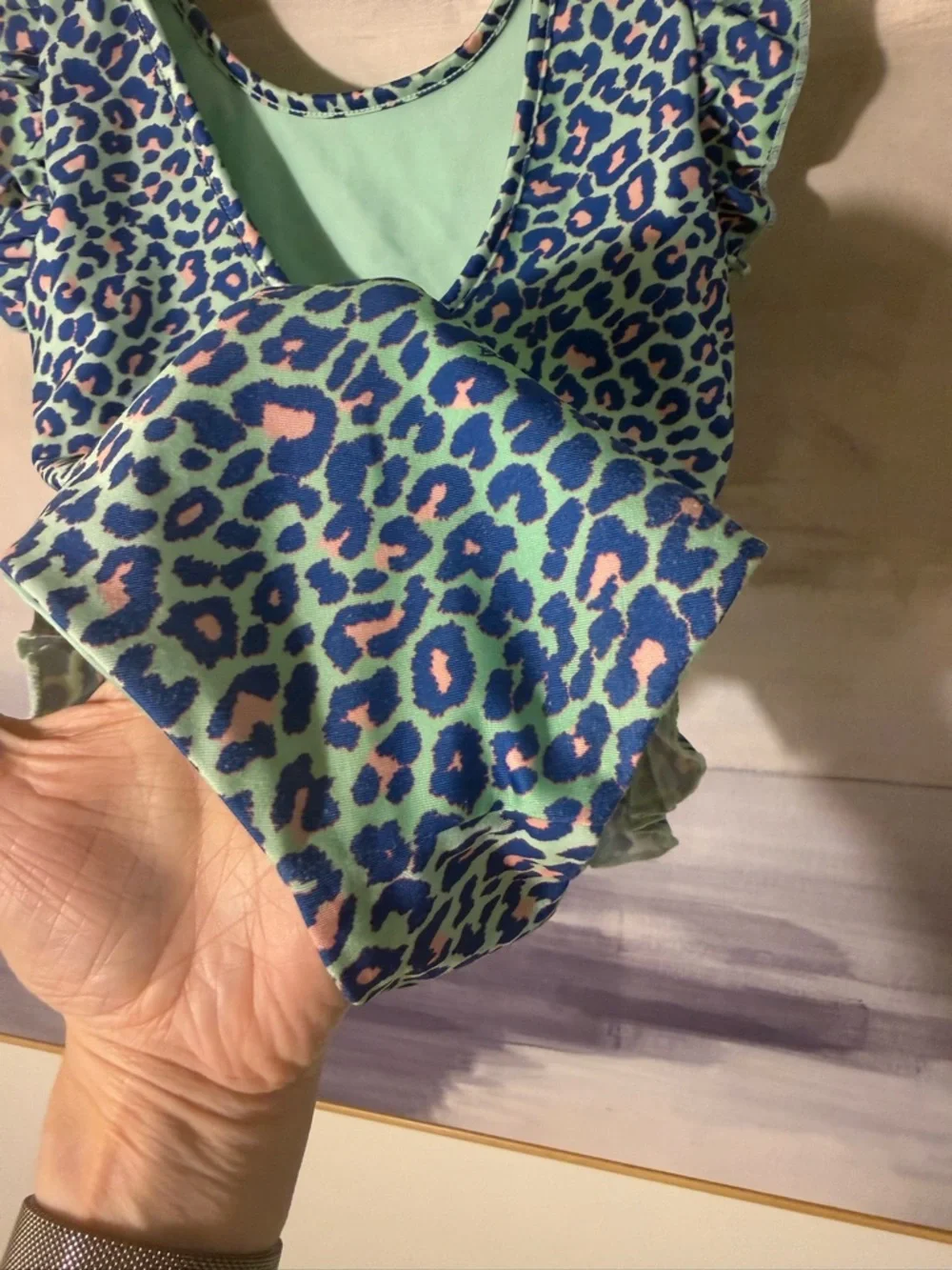 Girls Animal‎ Print Ruffle One-Piece Swimsuit